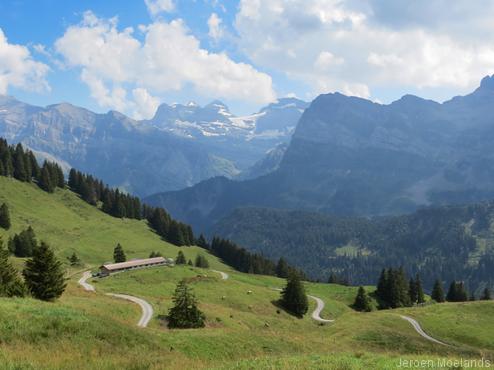 Zwitsers boerenland met op de achtergrond o.a. de Tour Sallière en Mont Ruan - Blogout