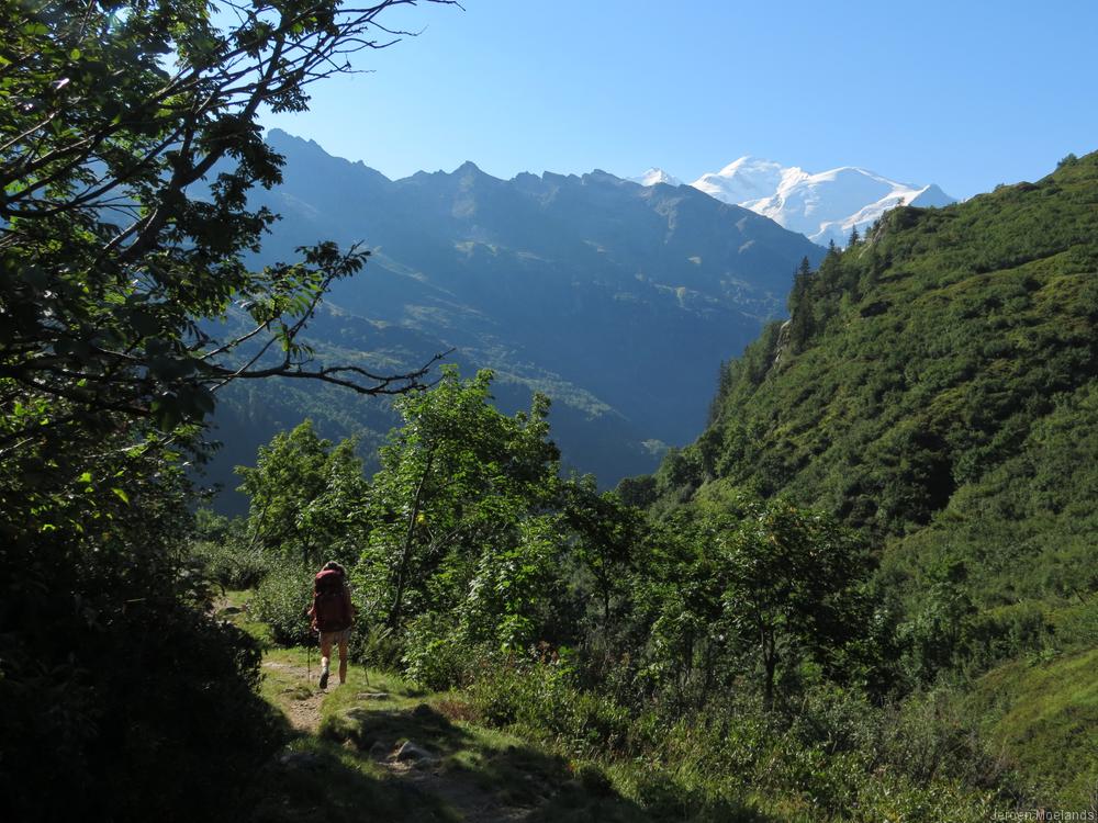 Lopend tussen de boompjes, zien we in de verte een mini-Himalaya - Blogout